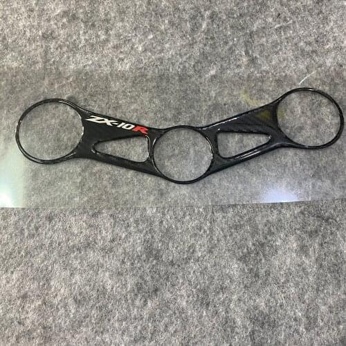 3D motorcycle Carbon-look Upper Triple Yoke Cover Protector Decal sticker Case for ZX10R ZX-10R ZX 10R 2004-2005