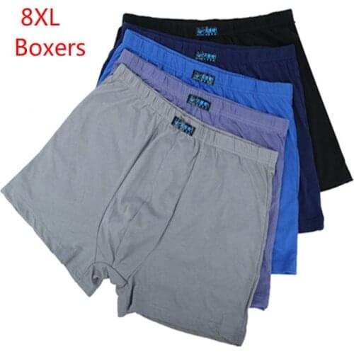 8XL 7XL 6XL 5XL Mens Large Under Wear Plus Size Cotton Boxers High Waist Breathable Pantie Underpant Big Size Short 5pcs/Lot