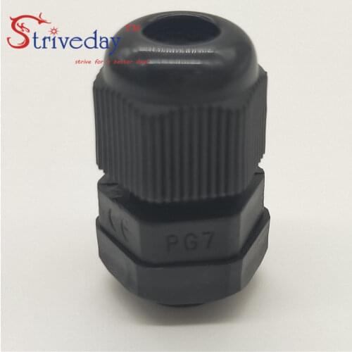 10pcs White/Black PG7 Nylon cable gland Wiring Accessories cable connector waterproof