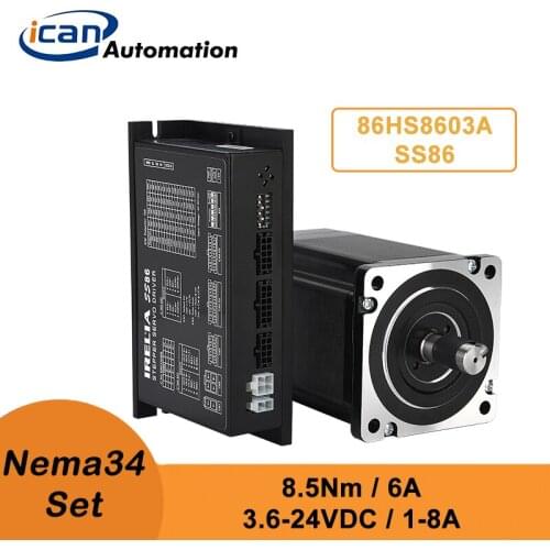 ICAN Nema Closed Loop 34 8.5Nm 6A HS808E 3.6-24VDC Close-loop Stepper Driver Kit