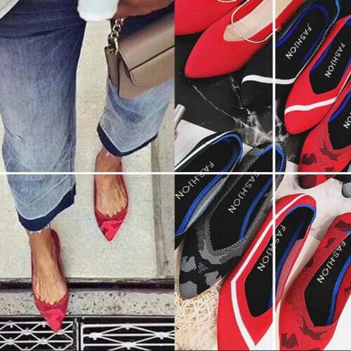 Flat Shoes Women Trainers Fashion Sneakers Ladies Ballet Flats Women Woven shoes Spring Socks Shoes Zapatos De Mujer 2019