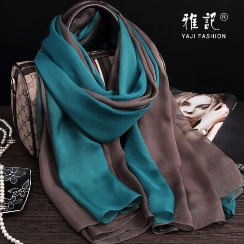 Real Silk Wraps for Women Print Shawls Vintage Scarves 100% Pure Silk Scarf Ladies 2020 New Hangzhou Silk Natural Foulard Femme