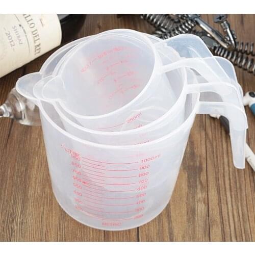 3pcs 250/500/1000 Spout Kitchen Lab With Handle Measuring Cup Cooking Liquid Pitcher Jug Pour Durable Sale Spout Kitchen Tool