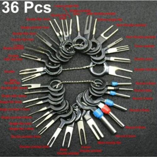 36Pcs Car Plug Terminal Removal Tool Pin Needle Retractor Pick Electrical Wire Puller Hand Tools Kit