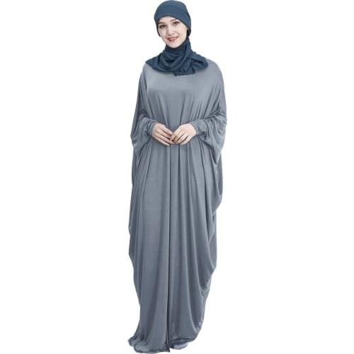 Abaya Prayer Dress Muslim Women Batwing Sleeve Jilbab Islamic Farasha Kaftan Full Length Maxi Dresses Arab Thobe Ramadan Gown
