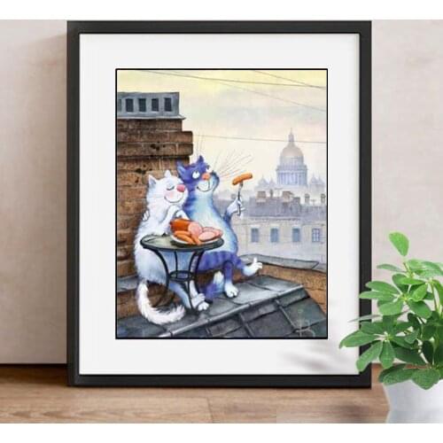 Nabi Diamant Painting Diamond Embroidery Owl diamond round DIY Rhinestones Picture Diamond Painting Cross Stitch Animals Cats