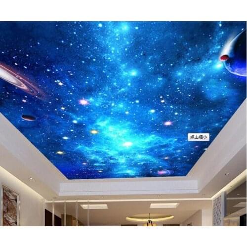 Bar ktv Ceiling Ceiling Nonwoven Wallpaper Living Room Bedroom 3D Stereo Decorative Background Wall Painting