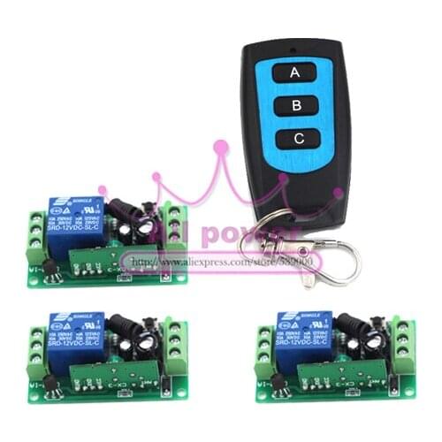 Free Shipping 12V 1CH 433MHz Learning Code Receiver with Digital Wireless Remote Control Drop Shipping