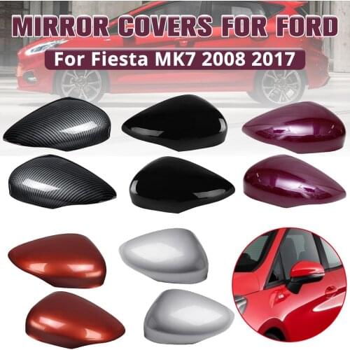 Pair L&R Carbon Fibre Wing Door Rearview Mirror Cover For Ford for Fiesta MK7 2008 2009 2010 2011 2012 2013 2014 2015 2016 2017