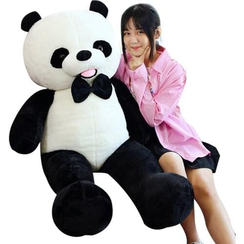 Dorimytrader Jumbo Cute Soft Simulation Animal Panda Plush Toy Giant Stuffed Cartoon Bear Doll Baby Present 47inch 120cm