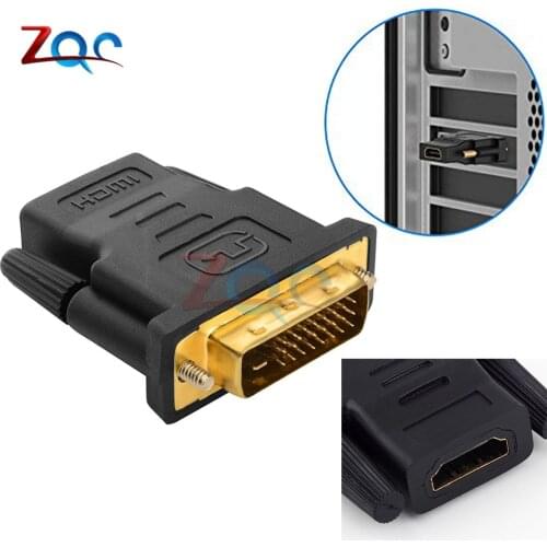 DVI 24+1 To HDMI Adapter Cables 24k Gold Plated Plug Male To Female HDMI To DVI Cable Converter 1080P For HDTV Projector Monitor