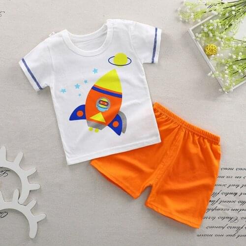 2 3 4 5 6Years Boys Suits 2018 New Cartoon Summer Boys Clothes T-shirts Shorts Children Clothing Set Cotton Kids Outfits
