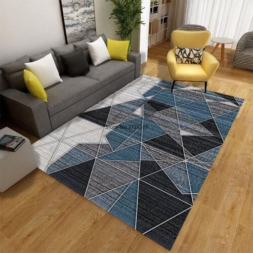 European Style Living Room Carpet Geometric Pattern Abstract Style Bedroom Floor Mats Machine Wash Carpet Customization