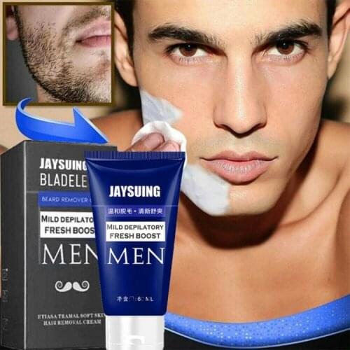 Men Hair Removal Cream 65g Mild Fresh Depilatory Paste Beard Moustache Remover Unisex Natural Gentle Hair Removal Cream TSLM1