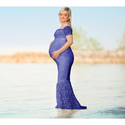 Lace Maternity Dresses For Photo Shoot Pregnancy Dresses Maxi Gown Maternity Photography Props Clothes For Pregnant Women New