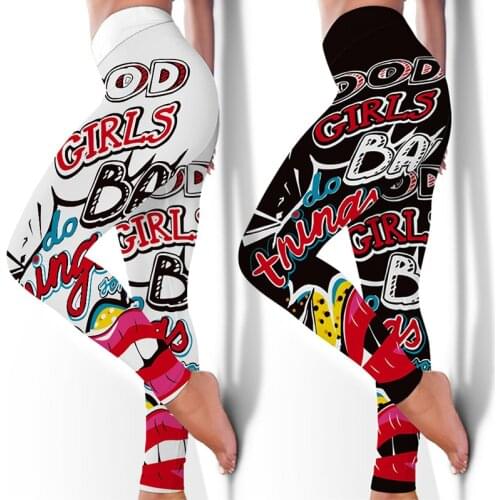 Fashion Women Digital Printing Leggings Cartoon Funny Leggings Comic Hip Push Up High Waist Fitness Legging WomenS Pants