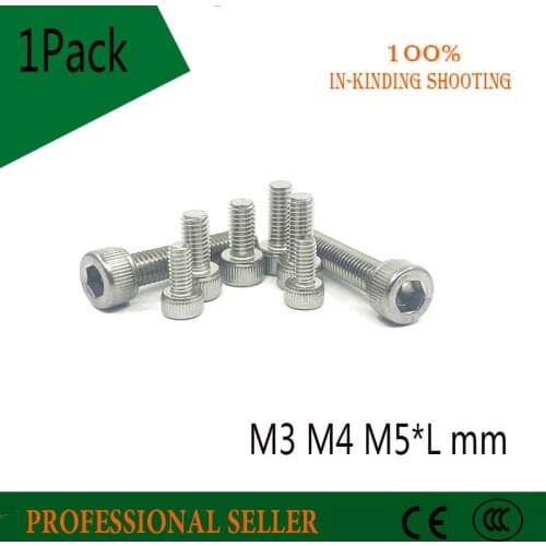 M3 M4 M5 *L screw DIN912 304 Stainless steel Hexagon Hex Socket Head Cap screw Metric Thread Cylinder Bolt