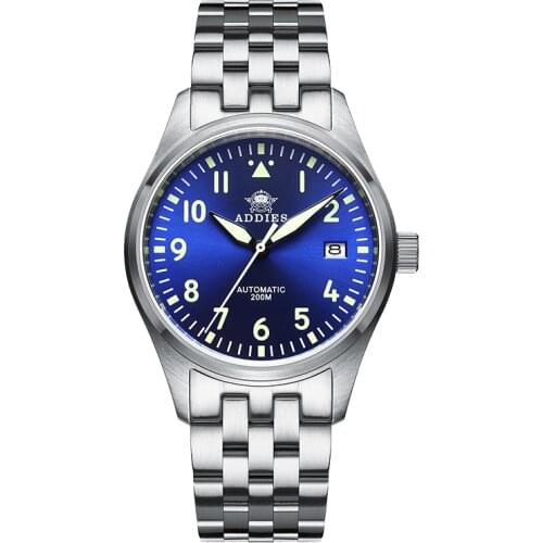 ADDIESDIVE NH35A Automatic Dive Watch Male Vintage Stainless Steel Mark9 C3 Luminous Dial 200M Waterproof Sapphire Crystal Dial