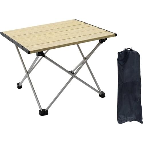 Outdoor Camping Folding table Wood grain Ultra-light aluminum alloy desk Picnic Barbecue Self-driving Travel Table