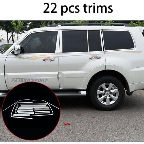 Stainless steel Exterior Window Sill Lid Trims for mitsubishi pajero 2006-2018 2012 2013 2014 2015 2016 2017 Car Styling