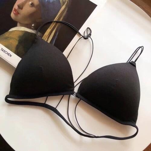 New High Quality Women Sexy Lingerie Seamless French Style Bra Spaghetti Strap Wire Free Push Up Soft Cup Underwear 1PC