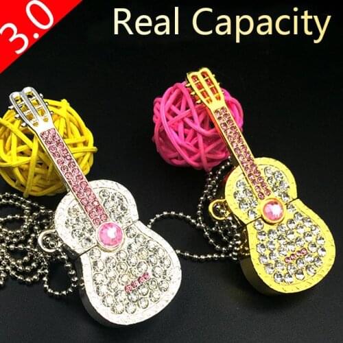 Genuine USB Flash Drive 3.0 Necklace Jewelry Guitar Memory Stick USB Creativo Pen Drive 16GB 32GB 64GB Pendrive 1TB 2TB Gift 8G