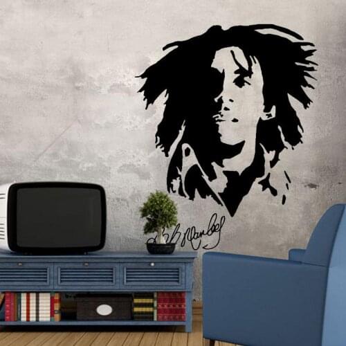 Pop singer Bob Marley wall stickers home decoration detachable PVC wallpaper poster DIY home bedroom decoration 2YY31