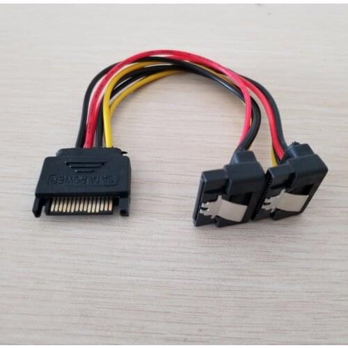 SATA Serial 15Pin Male Adapter to Dual 15Pin Female Splitter Extension Power Cable 20cm