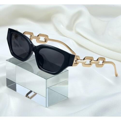 JackJad 2021 Fashion Vintage Classic Cat Eye Style Sunglasses Women Luxury Gold Chain Brand Design Sun Glasses Shades 95307