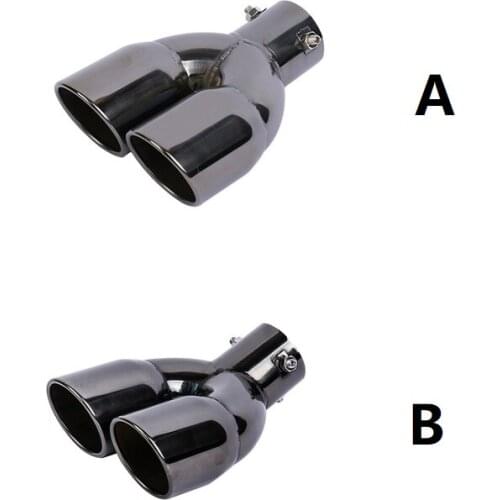 New Arrival High Quality 63mm Titanium Black Stainless Steel Car Outlet Exhaust Pipe Inlet Rear Muffler Tip Tail Dual Pipe