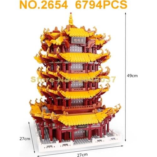 Xb01024 6794pcs Architecture Chinese Yellow Crane Tower Building Blocks Toy
