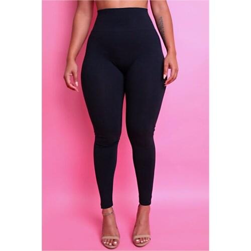 Womens Black Extra High Waist Wide Belt Rallying Large Size Leggings Comfortable Casual