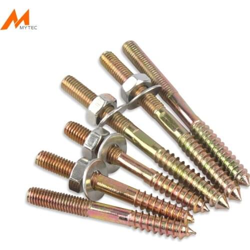 10 Sets Full Thread Bolt Double-Ended Screws with Nut and Washer M8 x 75mm M8 x 100mm