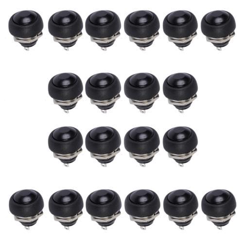20Pack Black Mini Round Toggle Switch 12mm Momentary Push button Switch