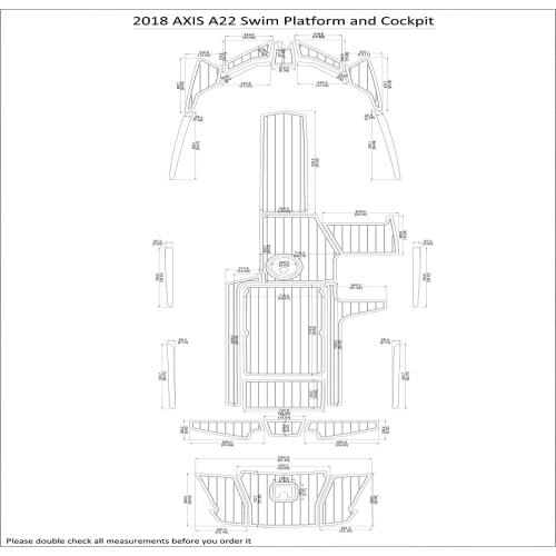 2018 AXIS A22 Swim Platform Cockpit Boat EVA Faux Foam Teak Deck Floor Pad