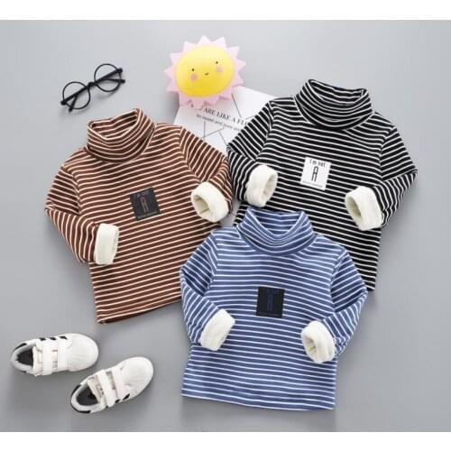 2020 Autumn Winter Infant Baby Boys Girl Children Kids Knitted High Collar Pullovers Turtleneck Warm Thick Sweaters 0-4 Years
