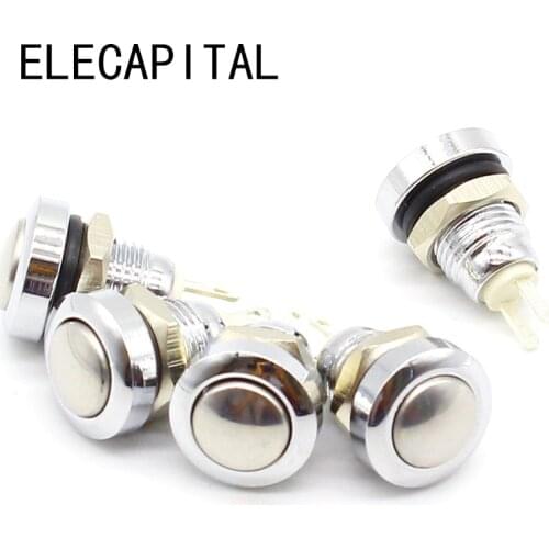 5Pcs 8mm Metal Momentary 1NO 2Pin Mini Push Button Switch 0.5A/250VAC