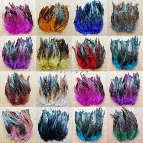 50pcs 13 colors Rooster feathers 12.5-20cm Natural Pheasant Tail Chicken Plumes for Crafts Hat Dreamcatcher Earring decoration