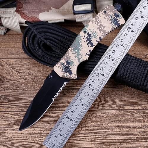 9.06'' Folding Knife Outdoor Survival Tactical Pocket Knives 3CR13 Stainless Steel Camping Hunting Knife Self-defense EDC Tools