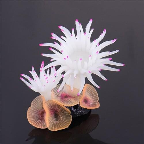 Aquarium Simulation Coral Fish Anemone Plant Fish Tank Decoration Sea Tree Silicone Seabed Decor Ornaments