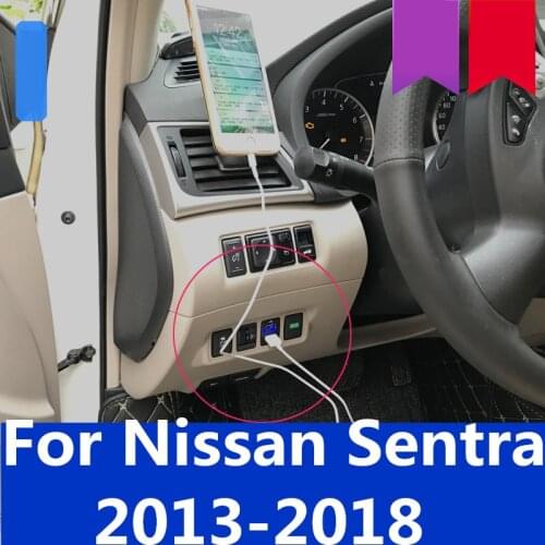 Car charger classic fast charge dual USB car charger interface decorative car accessories For Nissan Sentra 2013-2018