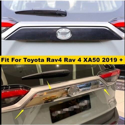 Auto Accessory Upper Rear Trunk Tail Door Overlay Protector Plate Panel Cover Trim For TOYOTA RAV4 RAV 4 XA50 2019 2020 2021 ABS