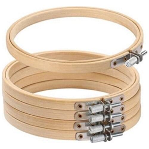 5 Pcs 13cm Bamboo Embroidery Hoop Cross Stitch Hoop Embroidery Frame Embroidery Display Cross Stitch Machine Round Loop