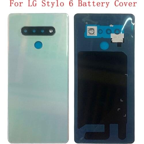 Battery Case Cover Rear Door Housing Back Case For LG Stylo 6 LMQ730TM, LM-Q730TM Battery Cover Camera Frame Lens with Logo