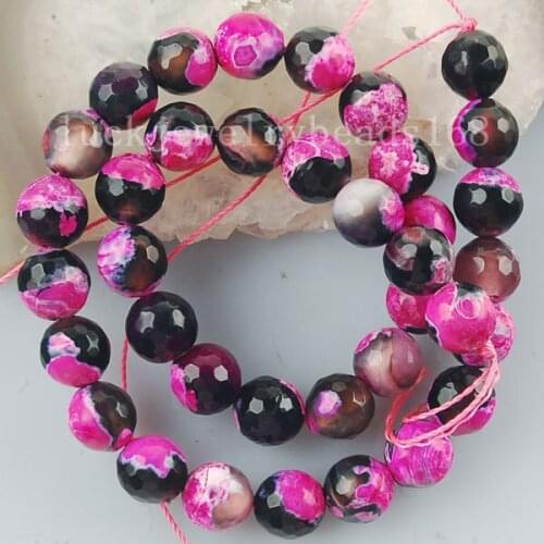 Free shipping Women 10mm Black Rose Carnelian Faceted Ball Loose Beads FG6145