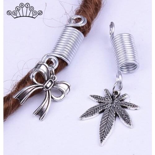 Boho LOC Braid Beads Hair Jewelry Vintage Silver Color Hair Coils Jewelry Hair Clips Punk Hair Jewelry Accessories