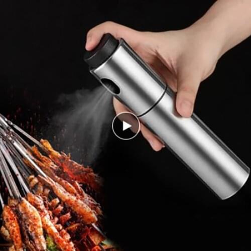 Oil Spray Bottle Leak-proof Drops Oil Dispenser Stainless Steel Olive Vinegar Sprayer Pot Seasoning Kettle Kitchen Tool BBQ Home