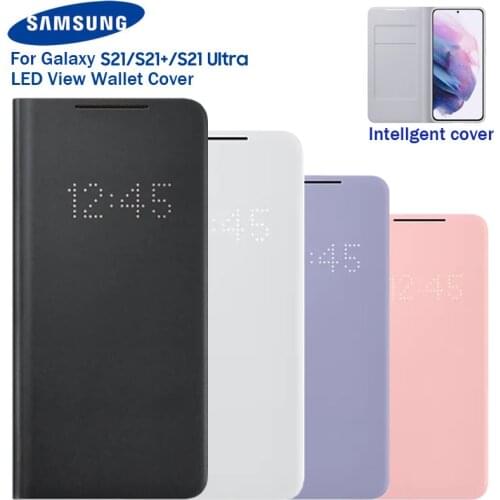 Samsung Original LED View Wallet Phone Cover For Samsung Galaxy S21 S21+ S21 Ultra 5G Led Phone Case View Cover Protective Case