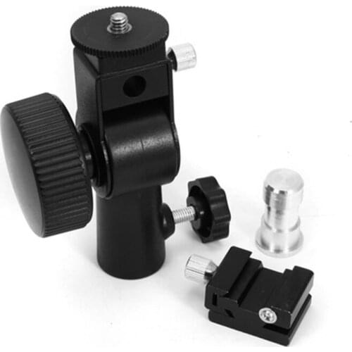 D-Bracket Swivel Flash Hot Shoe Light Stand Umbrella Holder Studio Equipment