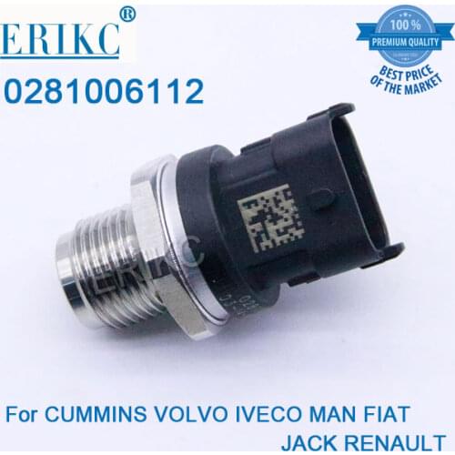 Erikc Oil Pressure Sensor 0281006112 Vehicle Sensor 0281 006 112 Common Rail Sensor 0 281 006 112 for Cummins Iveco Daf Man